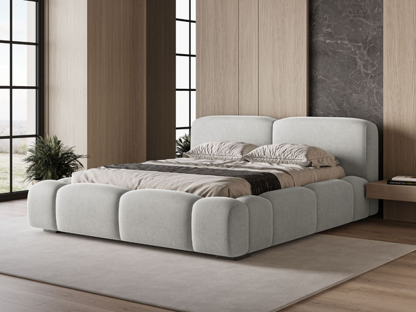 Tweepersoonsbed met Opbergruimte en lattenbodem 140x200 Aubi Grijs