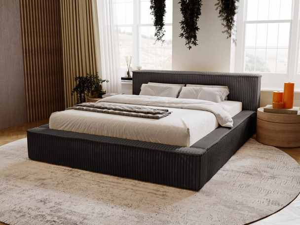 Tweepersoonsbed met Opbergruimte en lattenbodem 180x200 Lago Zwart