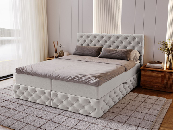 Boxspring met Opbergruimte 120x200 Canolo Lichtgrijs