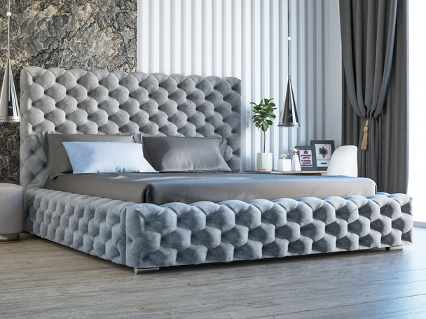 Bed met Opbergruimte en lattenbodem 180x200 Heaven Lichtgrijs