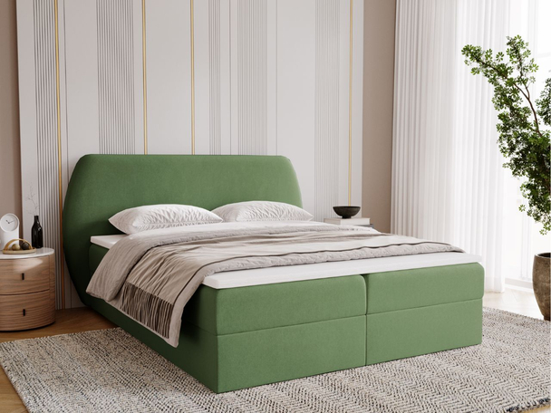 Boxspring met Opbergruimte 140x200 Bogota Groen
