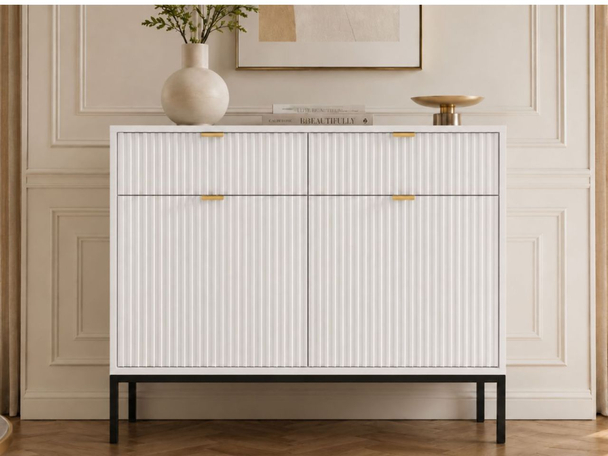 Dressoir met deuren en lades Amber Wit