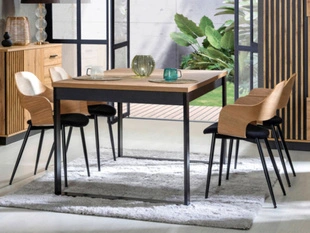 Rechthoekige uitschuifbare tafel Lavore Eiken Wotan, Zwart