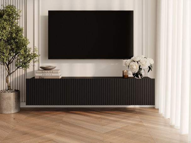 TV-Meubel met Deuren 150 cm Kioto Zwart