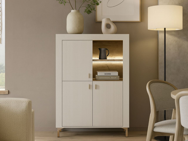 Dressoir met deuren en LED-verlichting Messina Kashmir