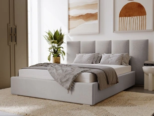 Tweepersoonsbed met Opbergruimte en lattenbodem 180x200 Lizbona Lichtgrijs