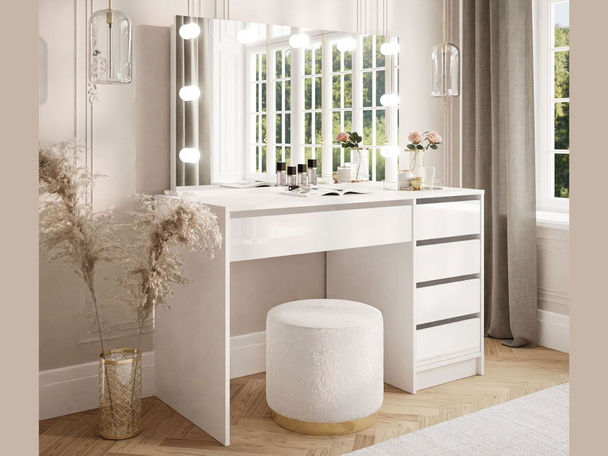 Kaptafel met lades Melo Elite Wit glans