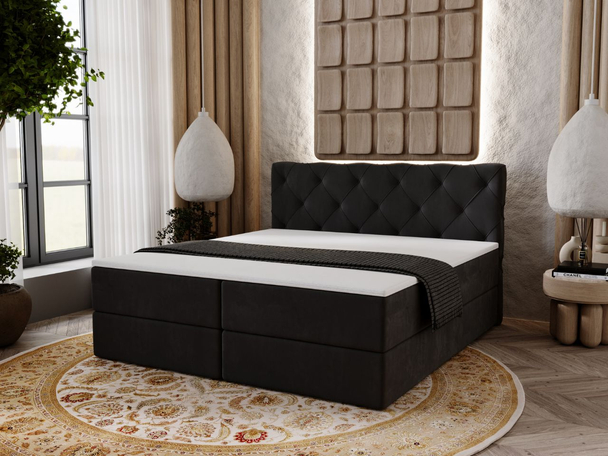 Boxspring met Opbergruimte 200x200 Napoli Anthracite