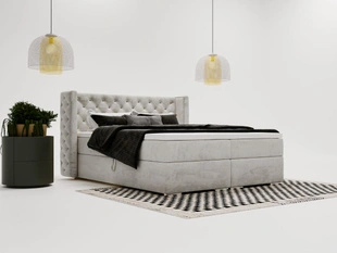 Boxspring met Opbergruimte 120x200 Lion Lichtgrijs