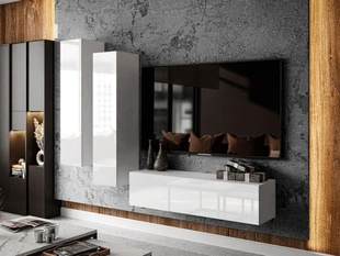 Hangend wandmeubel voor de woonkamer Nodoo Wit glans