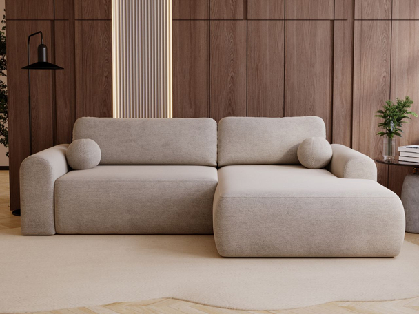Hoekbank Rechts met Slaapfunctie en Opbergruimte Savana Beige