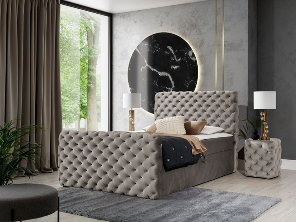 Boxspring met Opbergruimte 180x200 Cleo Lux Bruin