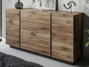Dressoir met deuren en lades Lunelie Flagstaff Eik
