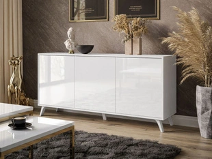 Dressoir met deuren op hoge poten Vivance Wit glans