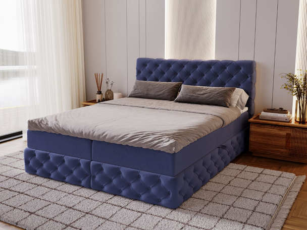 Boxspring met Opbergruimte 140x200 Canolo Donkerblauw