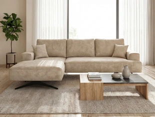 Hoekbank Links op metalen poten Leto Beige