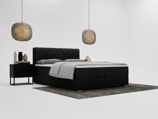 Boxspring met Opbergruimte 180x200 Forte Zwart