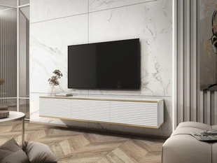 TV-Hangkast met gegroefde deuren 175 cm Diolo Wit