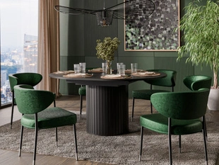 Uitschuifbare ronde tafel Soria Zwart