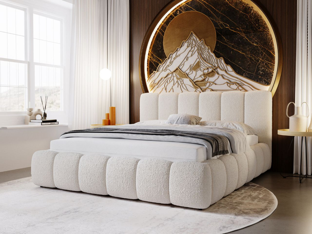 Tweepersoonsbed met Opbergruimte en lattenbodem 180x200 Cloud Beige