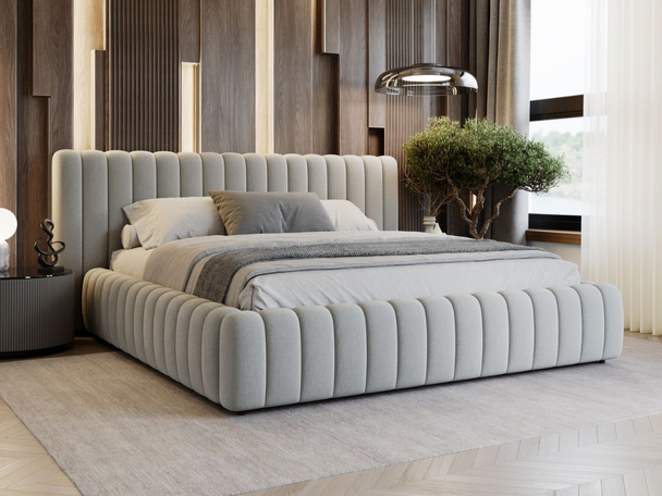 Tweepersoonsbed met Opbergruimte en lattenbodem 120x200 Bliss Grijs