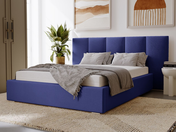 Tweepersoonsbed met Opbergruimte en lattenbodem 120x200 Lizbona Donkerblauw
