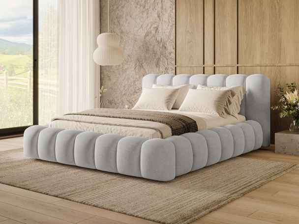 Bed met Opbergruimte en lattenbodem 140x200 Averia Grijs