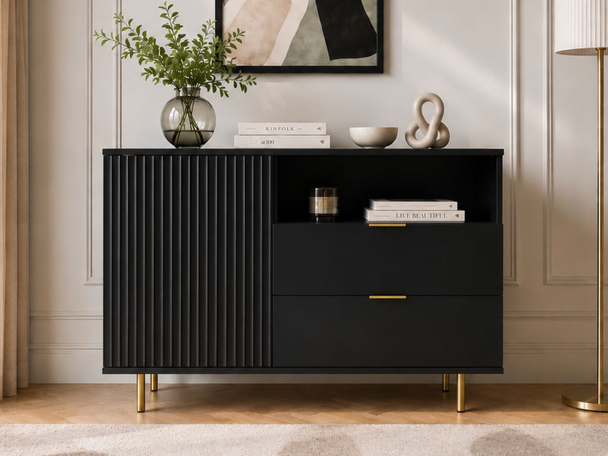 Dressoir met Deuren en Lades Ankara Zwart