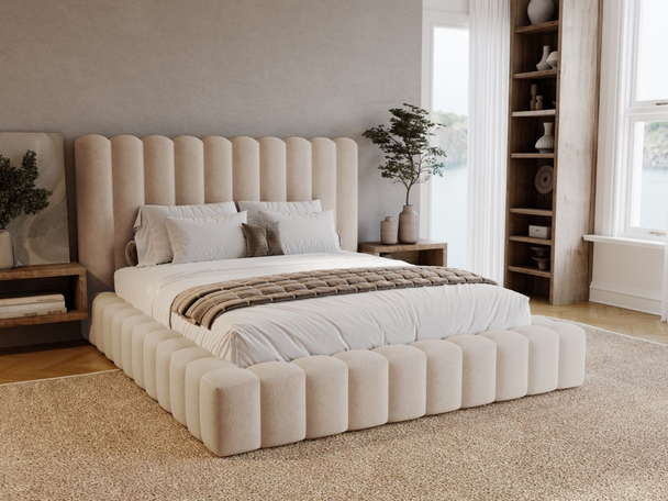 Bed met Opbergruimte en lattenbodem 180x200 Rotto Beige