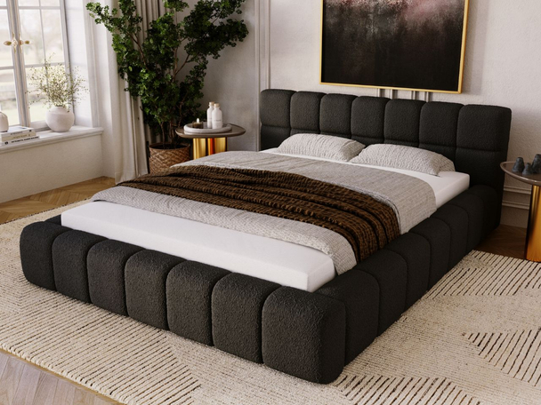Tweepersoonsbed met Opbergruimte en lattenbodem 120x200 Alicante  Zwart
