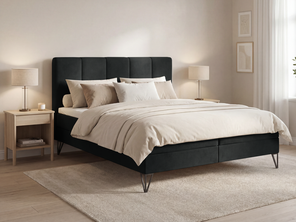 Boxspring met Opbergruimte 160x200 Vendi zwart