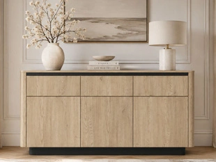 Dressoir met Deuren en Lades 160 cm Fascino Bruin, Zwart