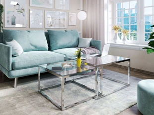 Salontafel op een chromen frame Asumi 35x41