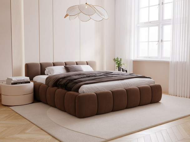 Bed met Opbergruimte en lattenbodem 180x200 Cloud Low Bruin