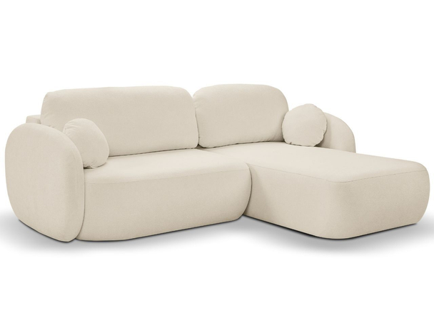 Hoekbank Rechts met Slaapfunctie en Opbergruimte Oreo Beige