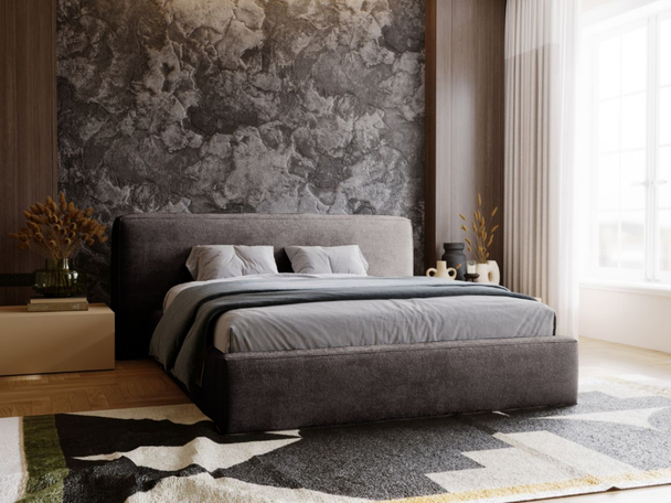 Bed met Opbergruimte en lattenbodem 180x200 cm Monza Donkergrijs