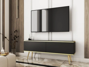 TV-Meubel met Deuren 135 cm Diolo Zwart