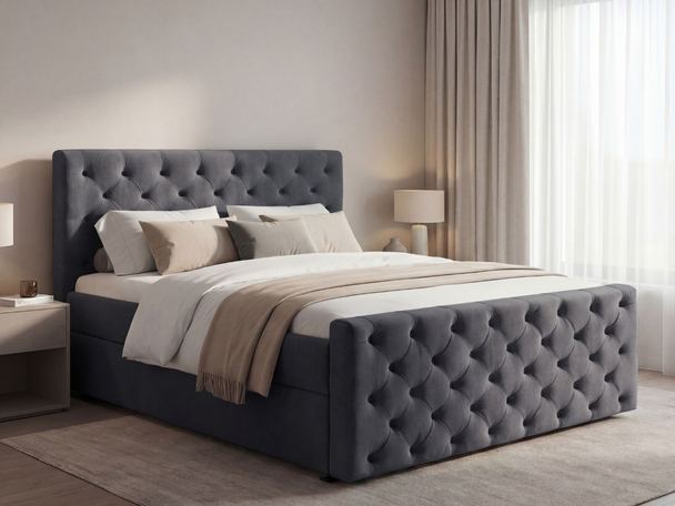 Boxspring met Opbergruimte 120x200 Montego Donkergrijs