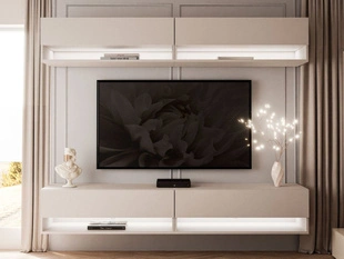Hangende wandmeubel met LED-verlichting Aurelie Kashmir mat