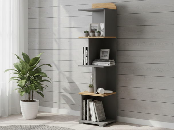 Boekenkast Casa Eiken Nash, Grijs