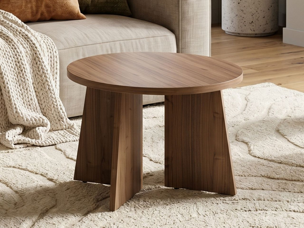 Kleine ronde salontafel Arelis in Royal-notenhout