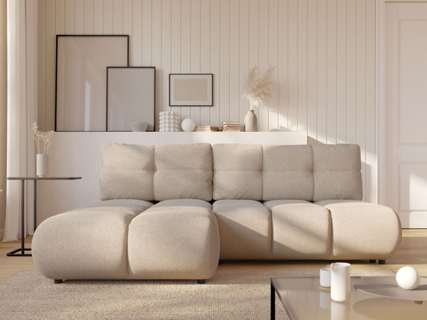 Hoekbank Links met Slaapfunctie en Opbergruimte Milet Beige