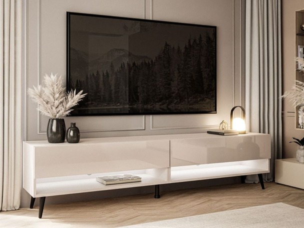 TV-meubel 180 cm voor de woonkamer met ledverlichting Aurelie Kashmir glans