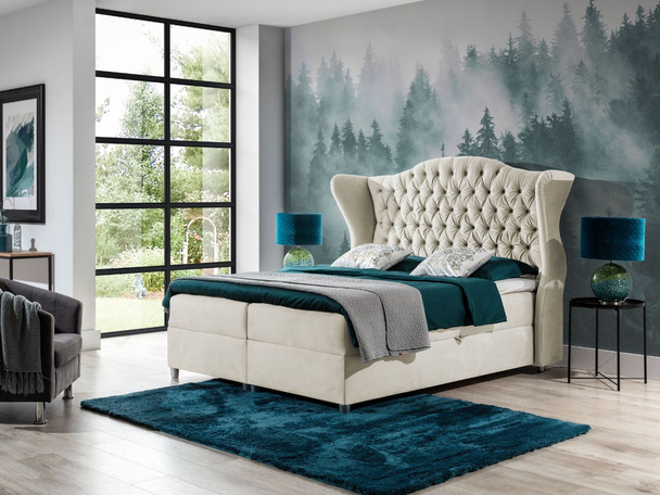 Boxspring met Opbergruimte 160x200 Kate Crème