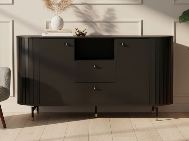 Dressoir met Deuren en Lades Soria Zwart
