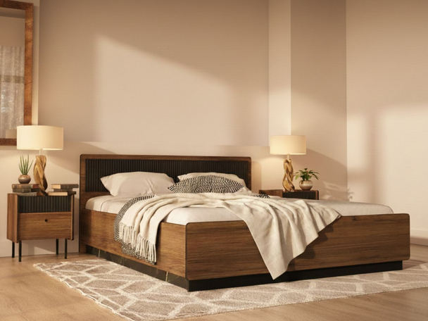 Tweepersoonsbed 160x200 Pascale Bruin, Zwart