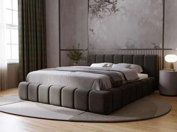 Bed met Opbergruimte en lattenbodem 140x200 Orio Donkergrijs