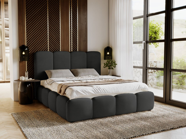 Bed met Opbergruimte en lattenbodem 120x200 cm Galli Zwart
