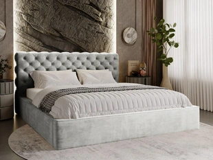 Bed met Opbergruimte en lattenbodem 120x200 Apollo Lichtgrijs