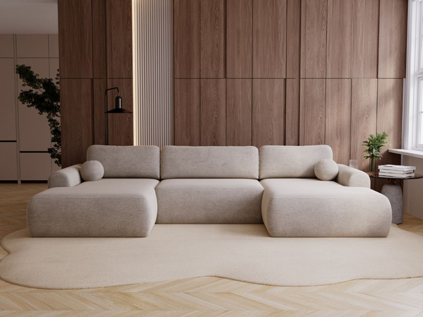 U-Bank met Slaapfunctie en Opbergruimte Savana Beige